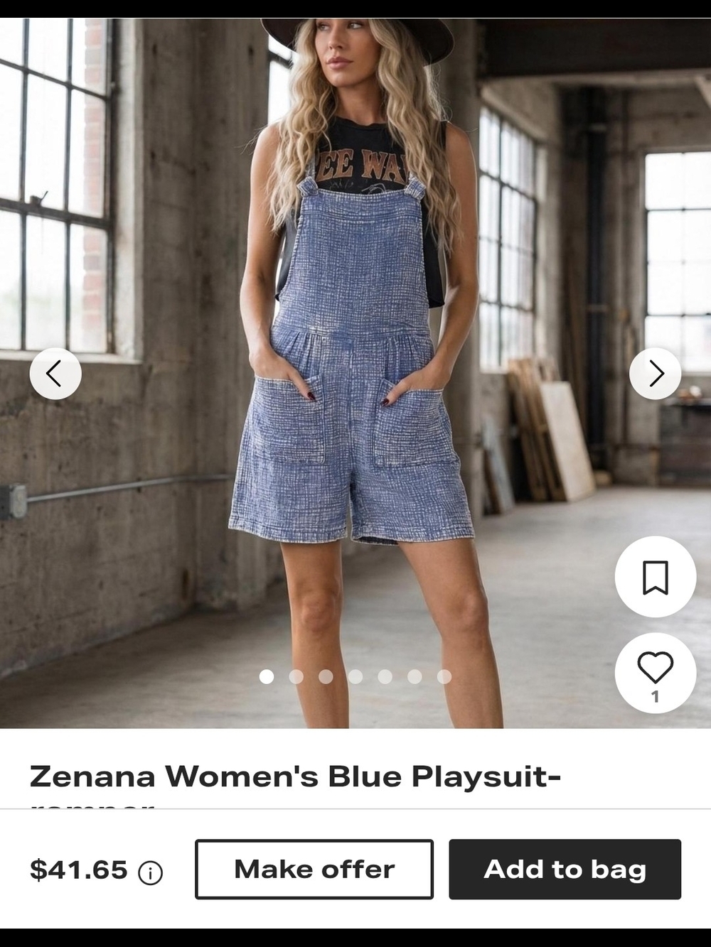 3 Rompers Zenana Outfitters Women's Blue, Biege, Black Short Denim-Style Rompers